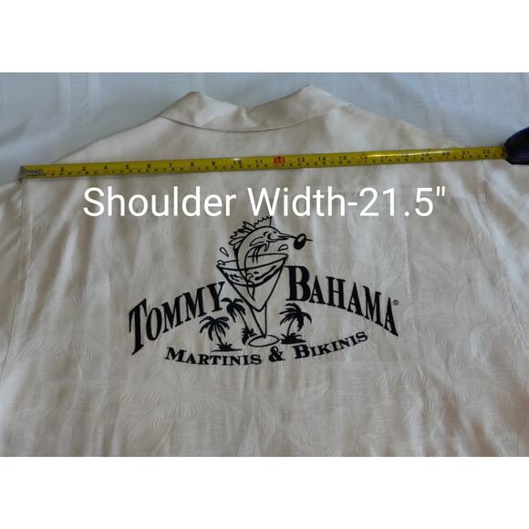 Tommy Bahama Silk Shirt Men's L Embroidered Button Up Hawaiian Martinis Bikinis - Picture 15 of 16